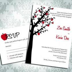 Wedding Invitation - Apple Tree Orchard - Party Invitation and RSVP